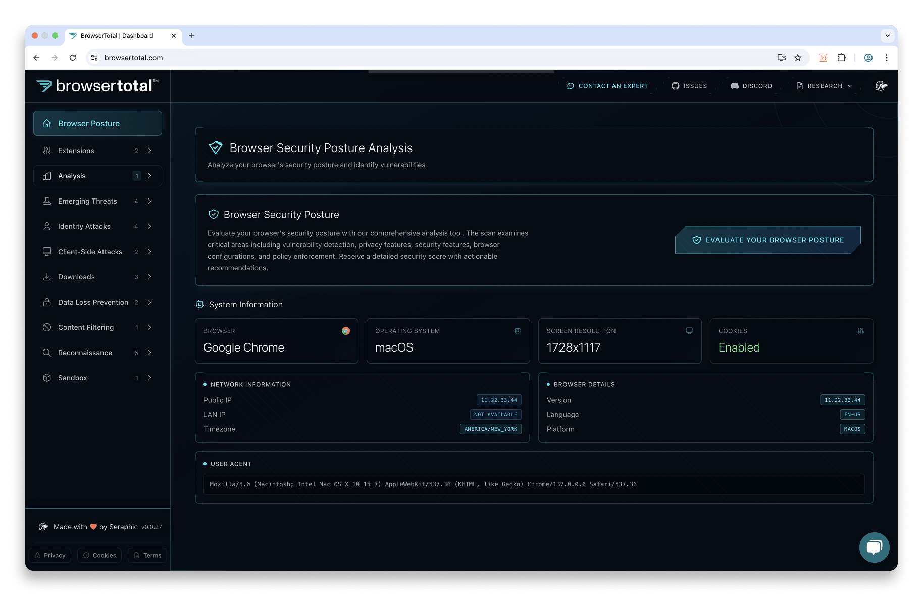 BrowserTotal Screenshot
